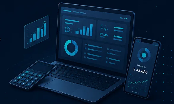 Dashboard financiero ilustrado